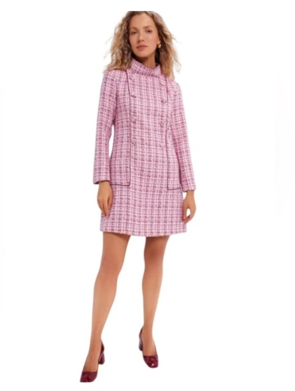 Tuckernuck Pink Tweed Shift Dress - Size XXL